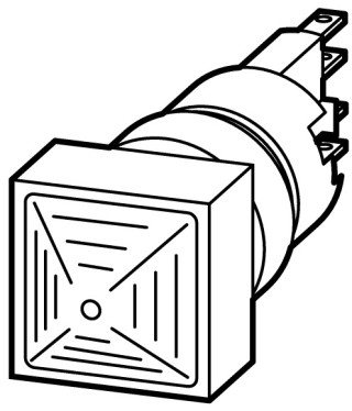 Световой индикатор , выступающий , белый,  Лампа накаливания, 24 В