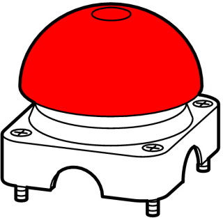 Верхняя часть корпуса, серый корпус, красная кнопка