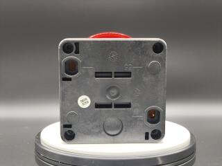 Выключатель, управлямый ногой или ладонью с фиксацией, отмена фиксации вытягиванием,1Р, цвет колпачка красный,корпуса желтый