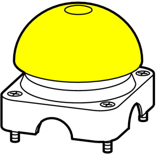 Верхняя часть корпуса, серый корпус, желтая кнопка