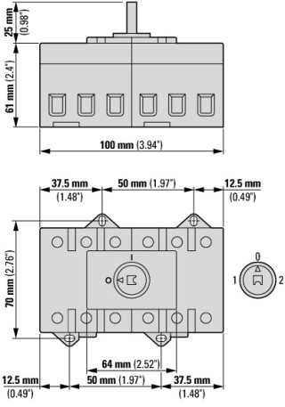 Выключатель-разъединитель многополюсный  I-0, 6P, 50A