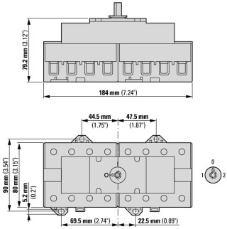 Выключатель-разъединитель перекидной I-0-II, 2x4P, 100A