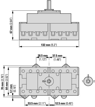Выключатель-разъединитель перекидной I-0-II, 2x4P, 40A