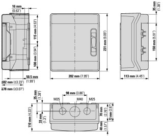 Навесной шкаф IP65, 1 ряд 6 модулей УФ-стойкий поликарбонат, индустриальная серия, N/PE клеммы в комплекте
