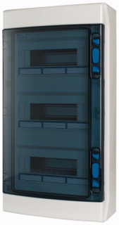 Навесной шкаф IP65, 3 ряда 36 модулей, УФ-стойкий поликарбонат, индустриальная серия, N/PE клеммы в комплекте