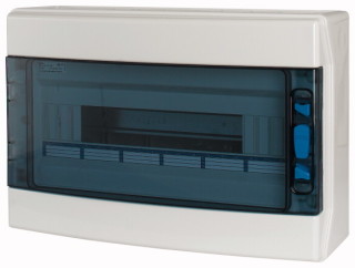 Навесной шкаф IP65, 1 ряд 18 модулей УФ-стойкий поликарбонат, индустриальная серия, N/PE клеммы в комплекте