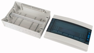 Навесной шкаф IP65, 1 ряд 18 модулей УФ-стойкий поликарбонат, индустриальная серия, N/PE клеммы в комплекте