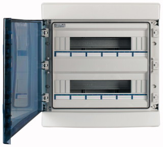 Навесной шкаф IP65, 2 ряда 36 модулей, УФ-стойкий поликарбонат, индустриальная серия, N/PE клеммы в комплекте