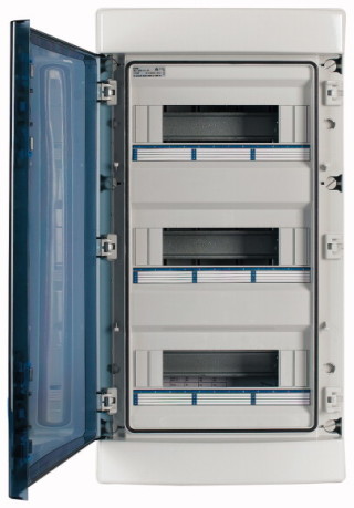 Навесной шкаф IP65, 3 ряда 36 модулей, профессиональная серия, прозрачная дверь, N/PE клеммы в комплекте