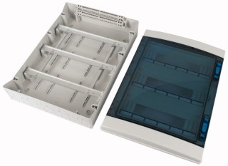 Навесной шкаф IP65, 3 ряда 54 модуля, профессиональная серия, прозрачная дверь, N/PE клеммы в комплекте