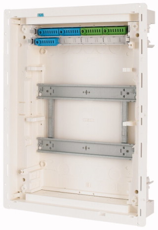 Компактный щит, встраиваемое исполнение, 2 ряда, 24 модуля, белая пластиковая дверь