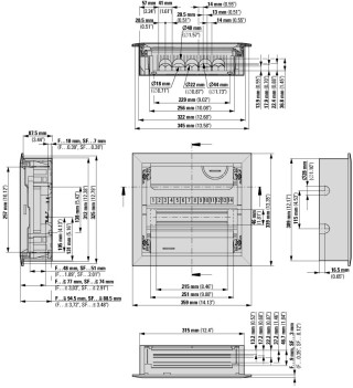 Компактный щит, встраиваемое исполнение (полые стены), 1 ряд, 12 модулей, стальная дверь