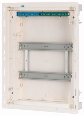 Компактный щит, встраиваемое исполнение, 2 ряда, белая пластиковая дверь