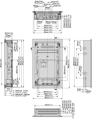 Компактный щит медиа, встраиваемое исполнение (полые стены), 3 ряда, 36 модулей, стальная дверь