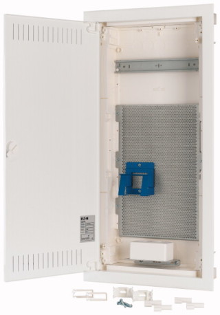 Компактный щит медиа, встраиваемое исполнение (полые стены), 4 ряда, 48 модулей, белая пластиковая дверь