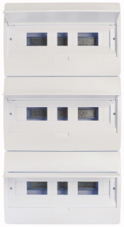 Компактный щит встроенного исполнения, 3 ряда, 54 модулей, белая дверь, пластик