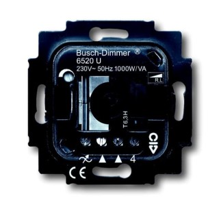 Механизм светорегулятора Busch-Dimmer, для светильников DALI, поворотный, со встроенным сетевым блоком питания, изменение температуры цвета, 75 мА, до 37 рабочих устройств,для скрытой установки