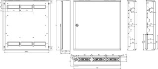 Распределительный шкаф, IP30, металл, 4 ряда, 132 модуля