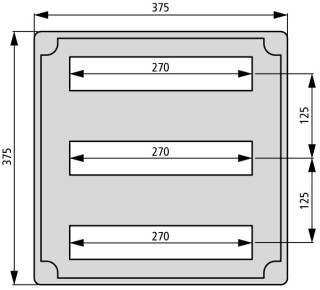 Изолированный щит, 3x15TE , ВхШхД = 375x375x150 мм