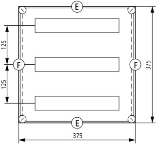 Изолированный щит, 3x15TE , ВхШхД = 375x375x150 мм