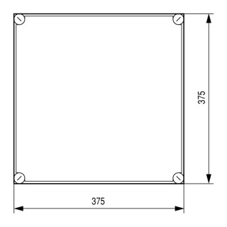 Изолированный щит, с вырезами для фланцев, ВхШхД = 375x375x150 мм