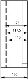 Изолированный щит, с вырезами для фланцев, ВхШхД = 375x375x150 мм