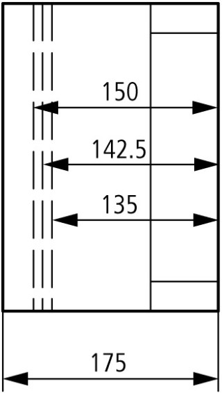 Изолированный щит, с вырезами для фланцев, ВхШхД = 250x188x175 мм