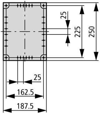 Изолированный щит, с вырезами для фланцев, ВхШхД = 250x188x175 мм