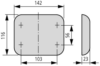 Фланец с пеноризиной 10xM16 , 3xM20 , ВхШхД = 116x142x23 мм