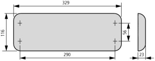 Фланец с пеноризиной 4xM16 , 2xM25/16 , 8xM40/25 , ВхШхД = 116x329x23 мм