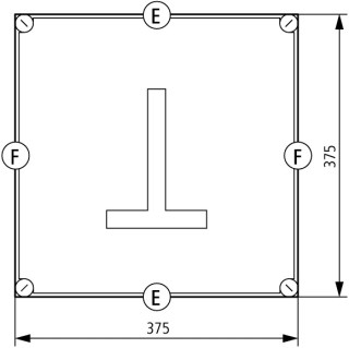 Изолированный щит с метрическими кабельными вводами  , ВхШхД = 375x375x225 мм , IP65