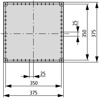 Изолированный щит, с вырезами для фланцев, ВхШхД = 375x375x225 мм