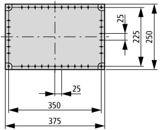 Изолированный щит, с вырезами для фланцев, ВхШхД = 250x375x175 мм