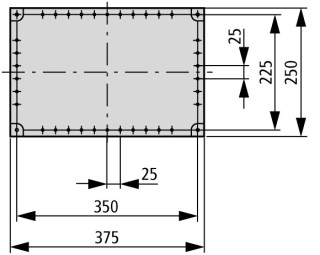 Изолированный щит , гладкие стенки , ВхШхД = 250x375x175 мм