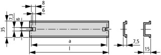 Рейка , DIN, ВхШхД = 35x15x375 мм