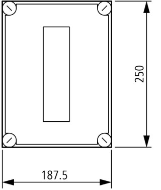 Изолированный щит, IP65 , для модульного оборудования , ВхШхД = 250x187.5x175 мм