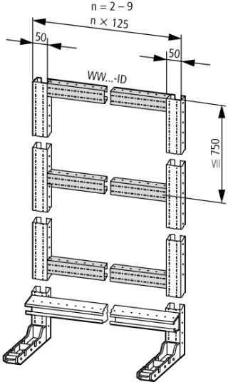 Крепление профиля , горизонтальное, L = 275мм