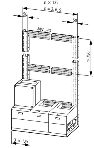 Крепление профиля , горизонтальное, L = 275мм