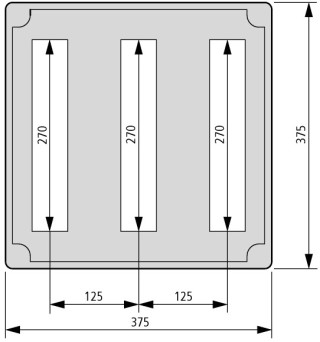 Изолированный щит, IP65 , для модульного оборудования , ВхШхД = 375x375x150 мм