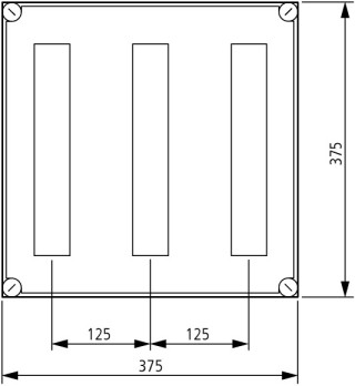 Изолированный щит, IP65 , для модульного оборудования , ВхШхД = 375x375x150 мм