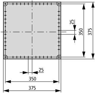 Изолированный щит с фланцами , ВхШхД = 750x375x266 мм