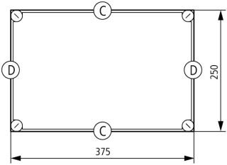 Изолированный щит с фланцами , ВхШхД = 250x375x150 мм