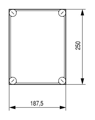 Изолированный щит с вырезами под фланцы, ВхШхД = 250x188x150 мм