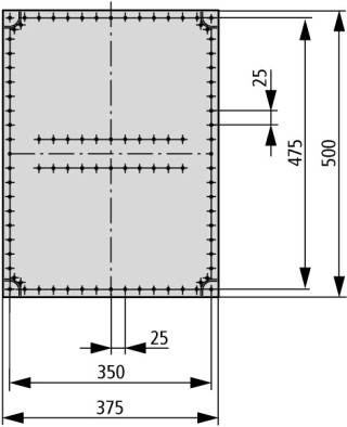 Изолированный щит с вырезами под фланцы, ВхШхД= 500x375x225mm , СА