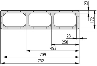 Нижняя панель с отверстиями для фланцев, для ширины шкафа 800 мм