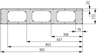 Нижняя панель с отверстиями для фланцев, для ширины шкафа 1000 мм