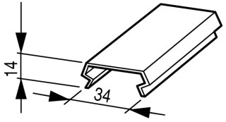 Кабельный канал крышки, ШхД = 25x1500mm