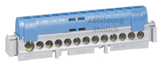 Клеммная колодка IP 2X - нейтраль - синяя - 1 x 6-25 мм² - 21 x 1,5-16 мм² - длина 141 мм