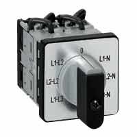 Переключатель электроизмерительных приборов - для вольтметра - PR 12 - 4 контакта - с нейтралью - крепление на дверце