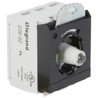 Комплектующий блок для кнопок - Osmoz - для комплектации - с подсветкой - под винт - 230 В~ - 2Н.О. - белый - 3 поста
